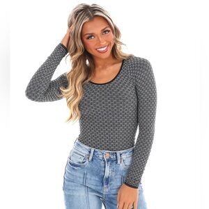 FP Movement by Free People Black and Gray Long Sleeve Top
